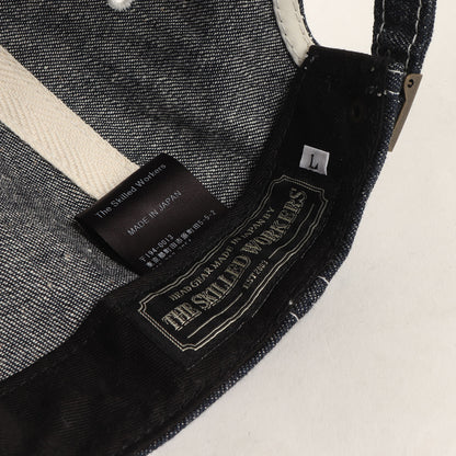 ネップデニム フラットショートバイザー ベースボールキャップ