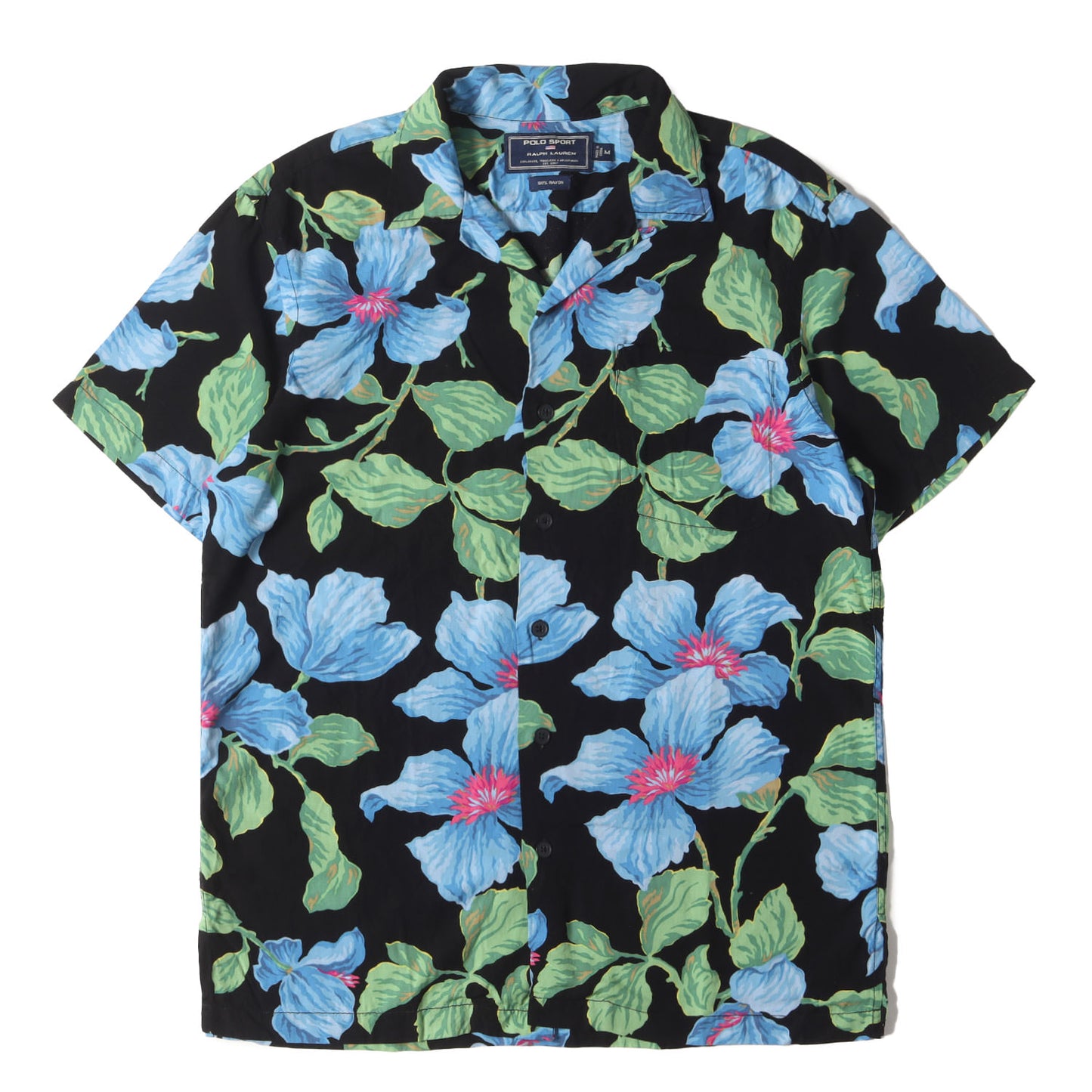 00s POLO SPORT フラワー柄 レーヨン アロハシャツ