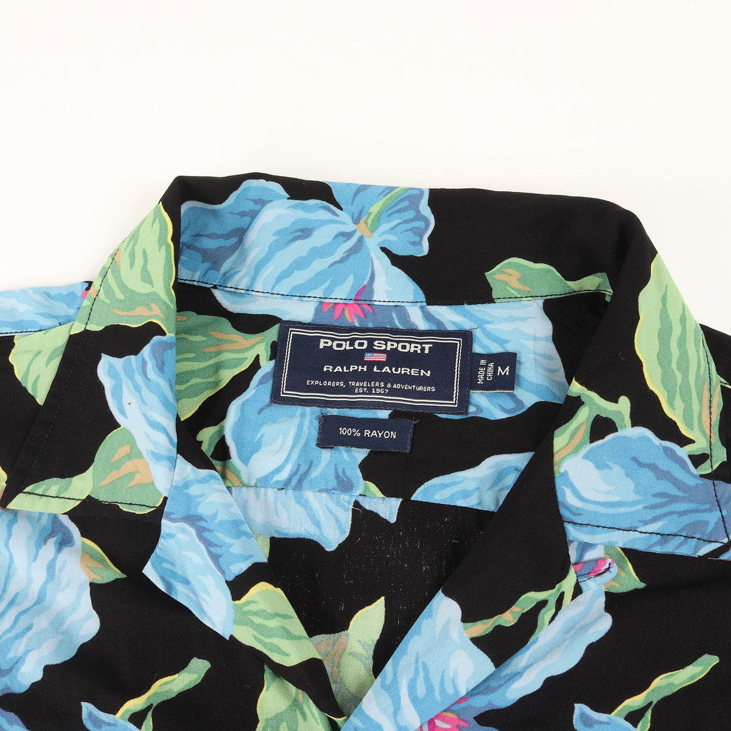00s POLO SPORT フラワー柄 レーヨン アロハシャツ