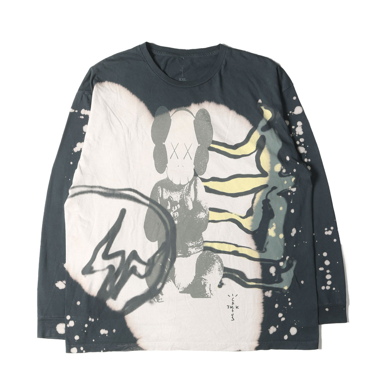 21SS ×fragment design ×KAWS フルグラフィック オーバーサイズ ロングスリーブ Tシャツ