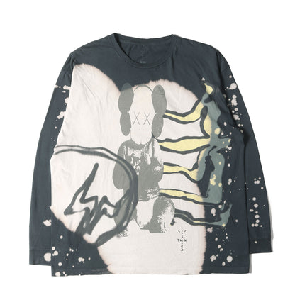21SS ×fragment design ×KAWS フルグラフィック オーバーサイズ ロングスリーブ Tシャツ