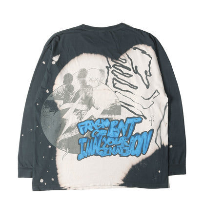 21SS ×fragment design ×KAWS フルグラフィック オーバーサイズ ロングスリーブ Tシャツ