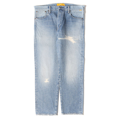 21SS ダメージリペア加工 テーパード デニムパンツ