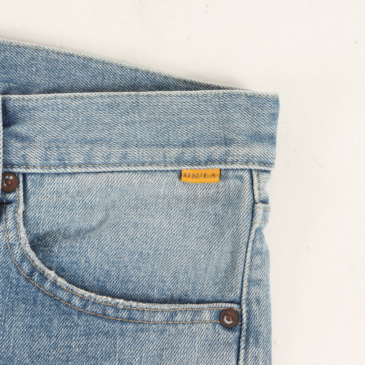 21SS ダメージリペア加工 テーパード デニムパンツ