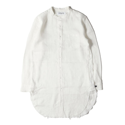 21SS バンドカラー ロング リネンガーゼ シャツ