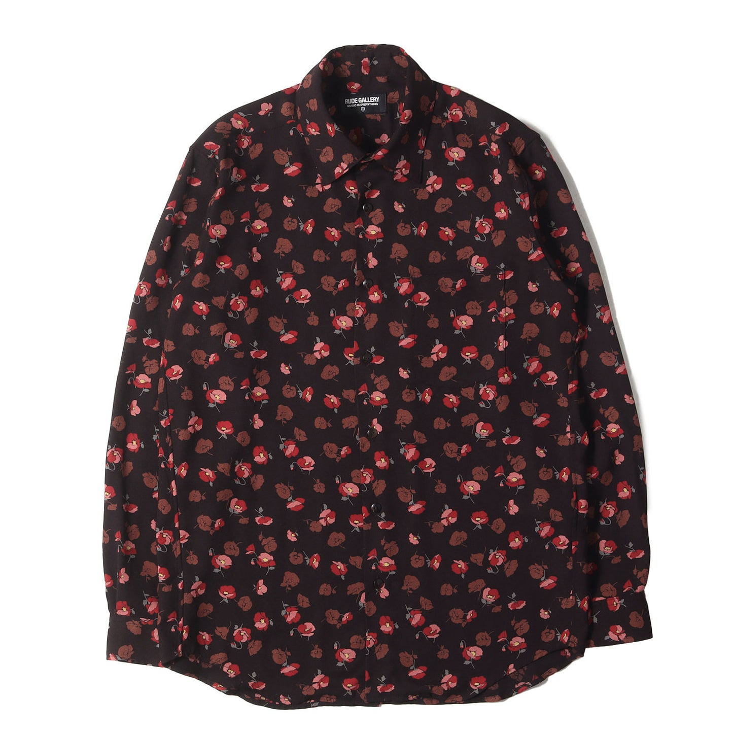 22SS フラワー柄 ポリエステルちりめん シャツ(FLOWER SHIRT)