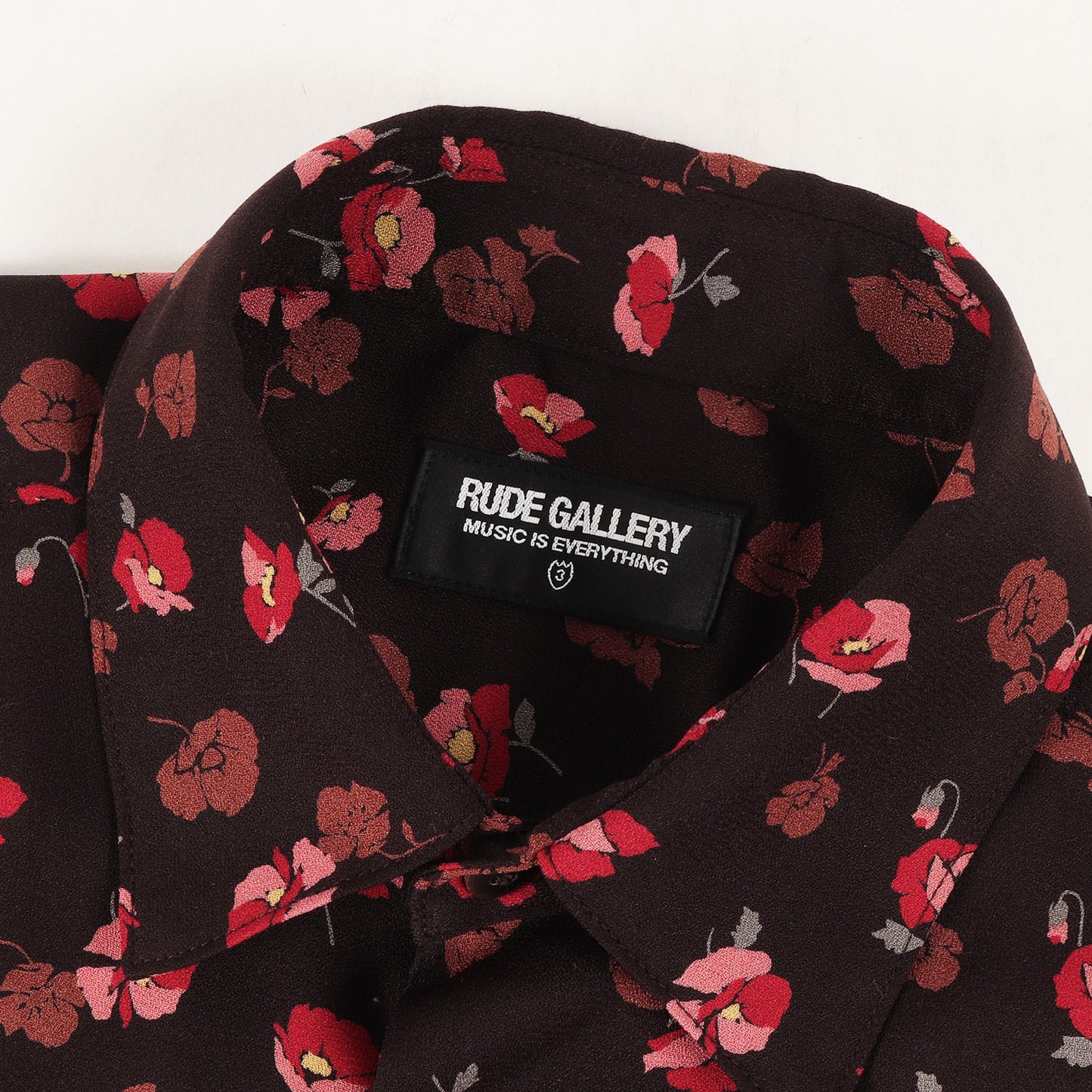 22SS フラワー柄 ポリエステルちりめん シャツ(FLOWER SHIRT)