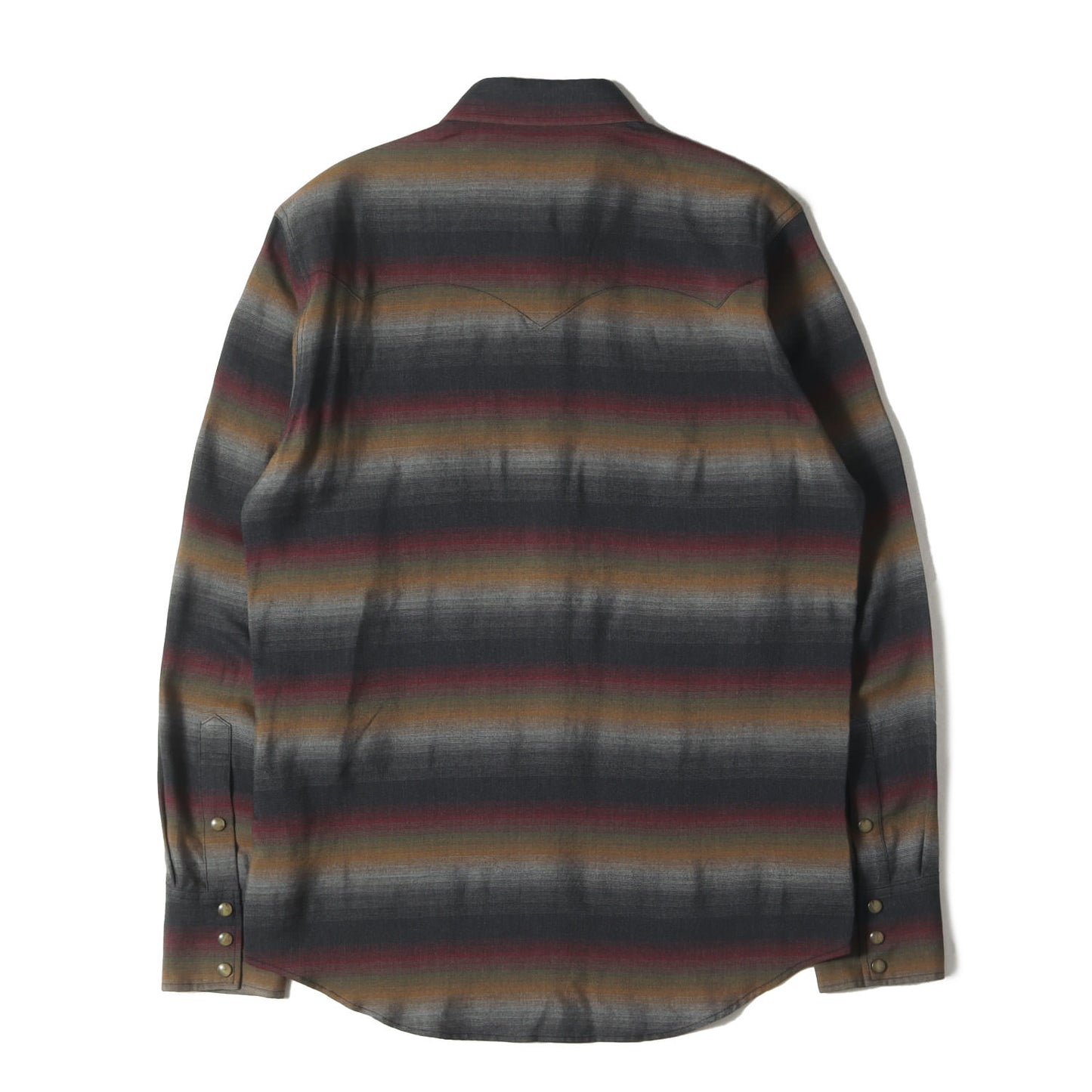 BLACK REBEL オンブレボーダー レーヨン ウエスタンシャツ