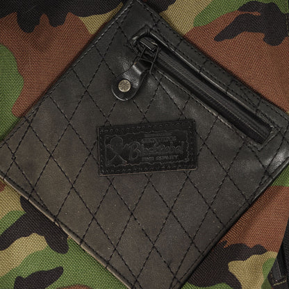 キルティングレザー コンビ カモフラージュ バックパック