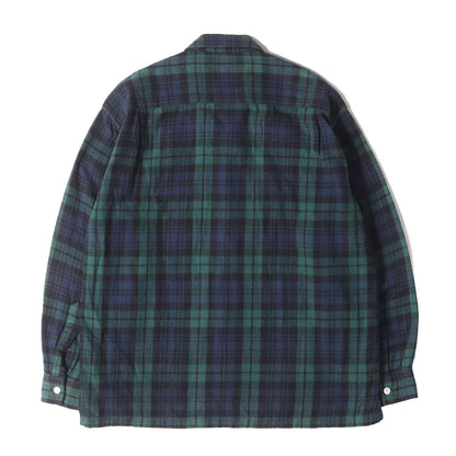90s ×FINESSE オープンカラー タータンチェック フランネルシャツ(1998年製)
