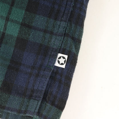 90s ×FINESSE オープンカラー タータンチェック フランネルシャツ(1998年製)