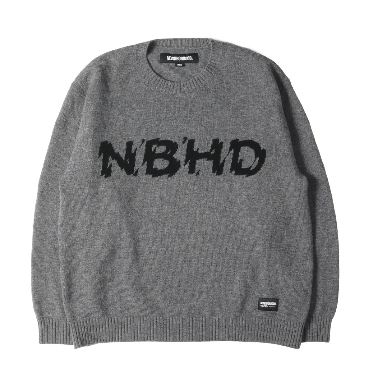23AW NBHDロゴ ウールニット セーター(INTARSIA SWEATER)
