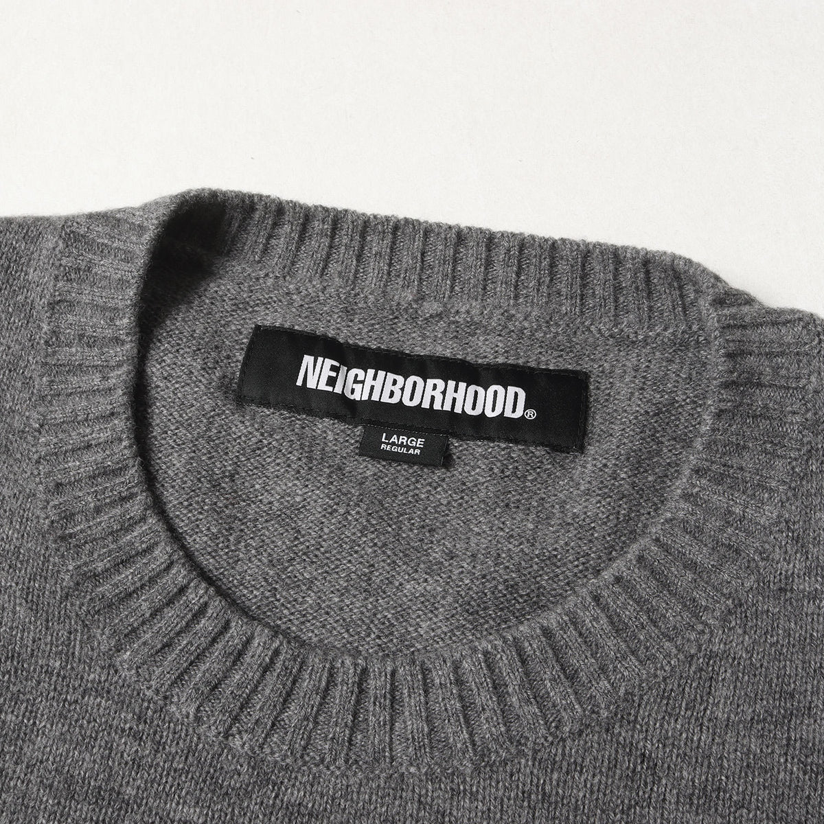 23AW NBHDロゴ ウールニット セーター(INTARSIA SWEATER)