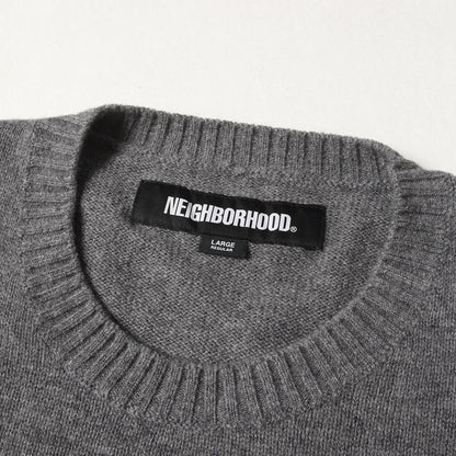23AW NBHDロゴ ウールニット セーター(INTARSIA SWEATER)