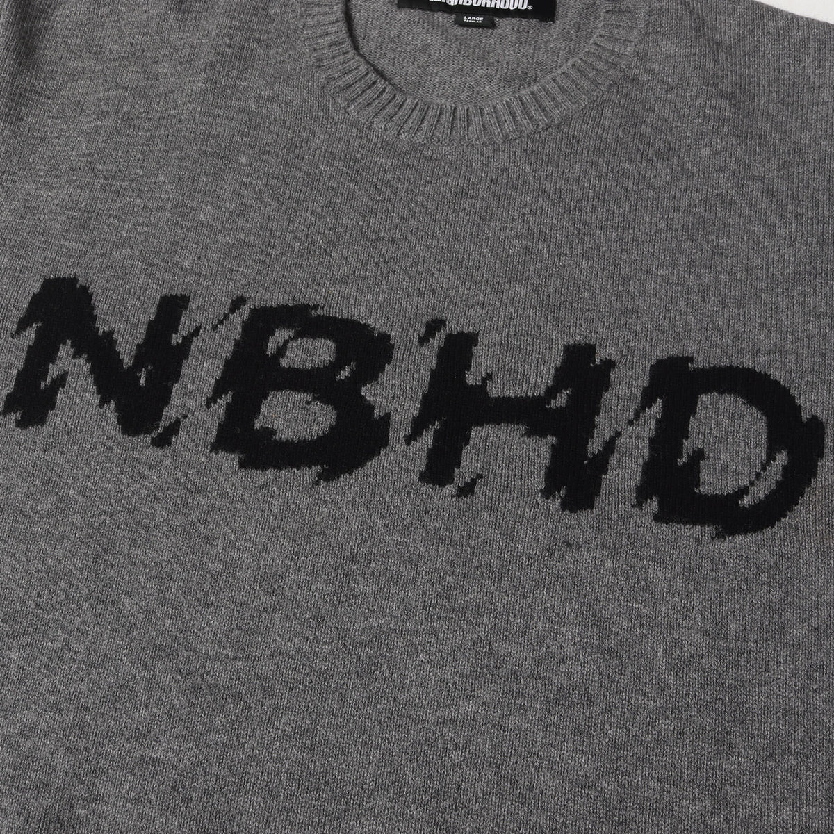 23AW NBHDロゴ ウールニット セーター(INTARSIA SWEATER)