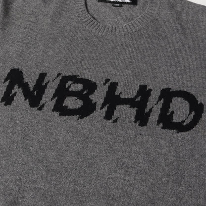 23AW NBHDロゴ ウールニット セーター(INTARSIA SWEATER)