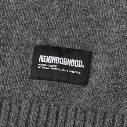 23AW NBHDロゴ ウールニット セーター(INTARSIA SWEATER)