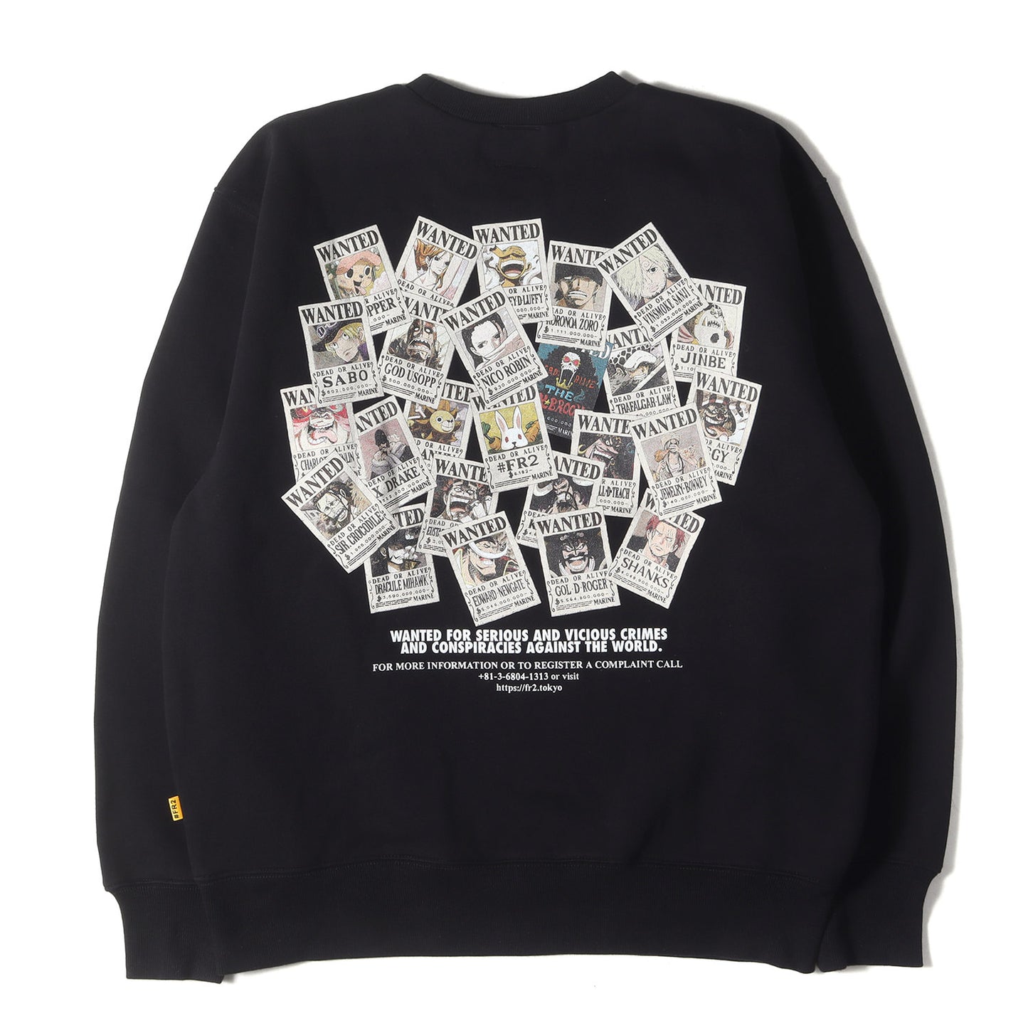 24SS ×ONE PIECE WANTED BOXロゴ クルーネックスウェット(WANTED Embroidery)