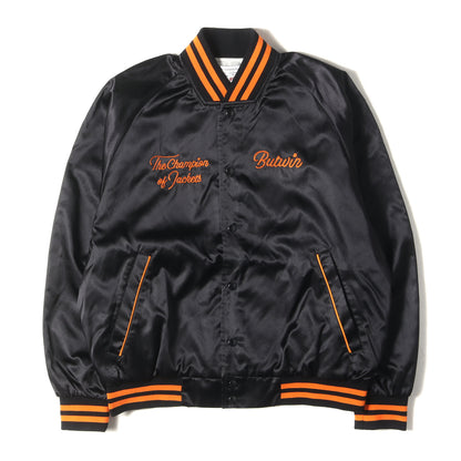 ×MISSION DISTRICT チェーン刺繍ロゴ サテン スタジャン