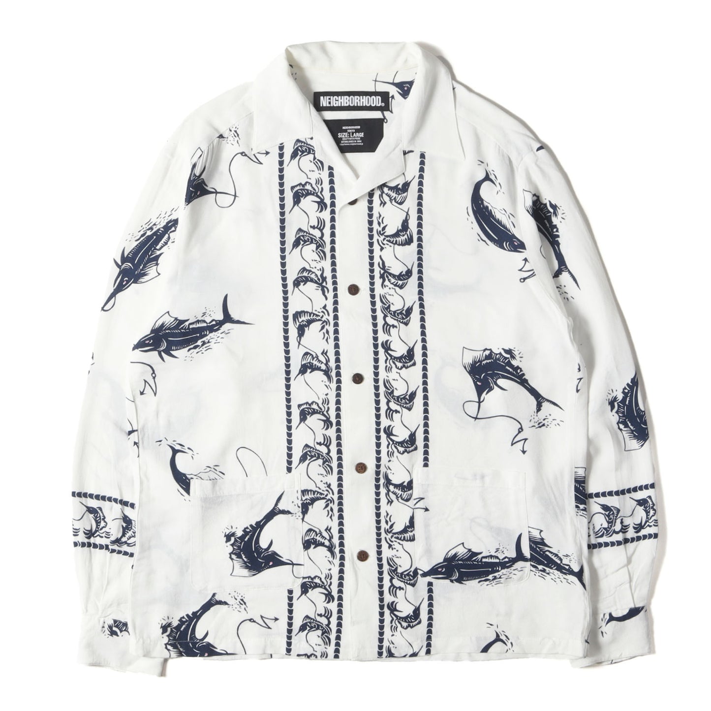 カジキ柄 レーヨン アロハシャツ(ALOHA SWORDFISH / R-SHIRT . SS)