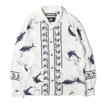 カジキ柄 レーヨン アロハシャツ(ALOHA SWORDFISH / R-SHIRT . SS)