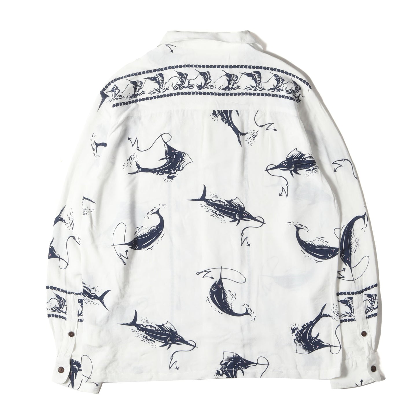 カジキ柄 レーヨン アロハシャツ(ALOHA SWORDFISH / R-SHIRT . SS)