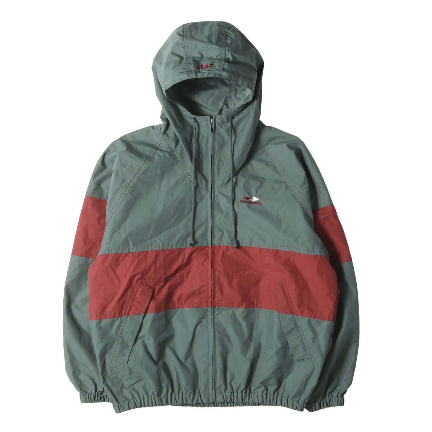 23SS 復刻モデル パネルボーダー ナイロン フード ジャケット(Nylon Zip Jacket)