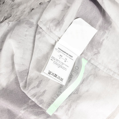 絵画 総柄 オープンカラー コットン 半袖シャツ