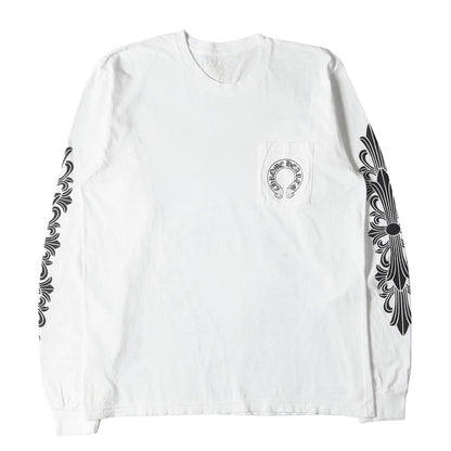 22AW フローラルクロス & スクロールラベル ロングスリーブ ポケット Tシャツ
