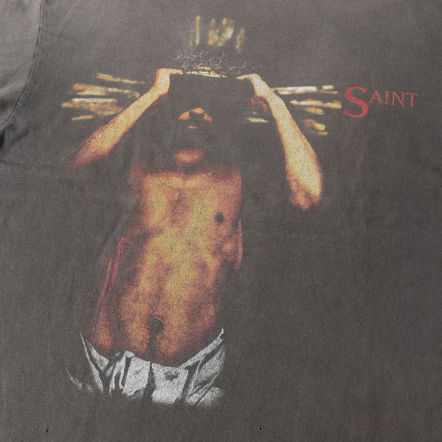 23SS ヴィンテージ加工 キリスト グラフィック Tシャツ(SS TEE / WE LIVE HELL)