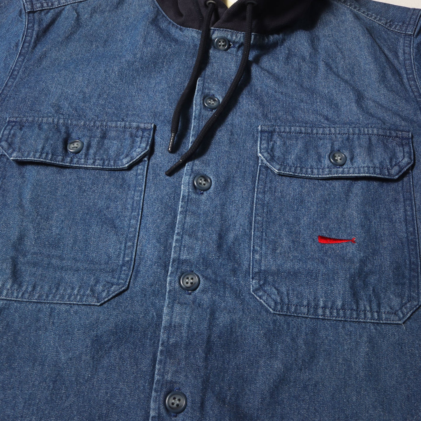 フード付き デニム ワークシャツ(SPICOLI HOODED LS SHIRT DENIM)