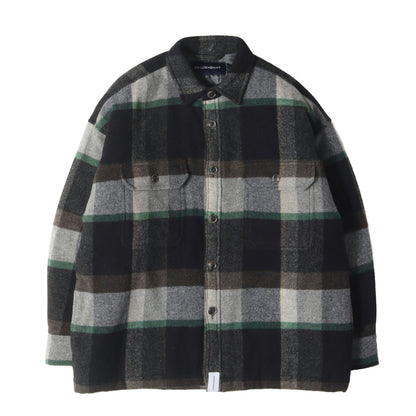 21AW 裏地キルティング ウール チェック シャツジャケット(CLAIRTON PLAID JACKET)