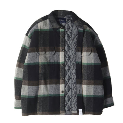 21AW 裏地キルティング ウール チェック シャツジャケット(CLAIRTON PLAID JACKET)