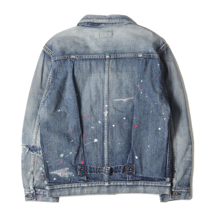 20AW ×fragment design 1stタイプ ペンキ&ダメージリペア加工 デニムジャケット(DENIM JACKET)