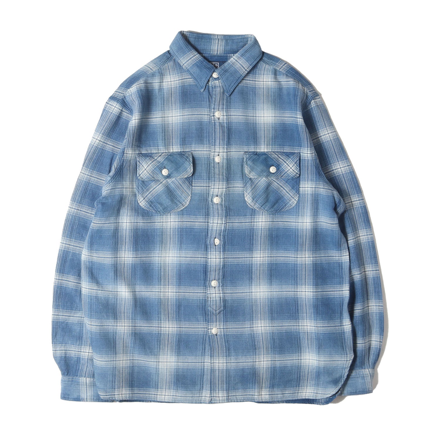 24SS インディゴ オンブレチェック フランネルシャツ(CLASSIC FIT INDIGO)