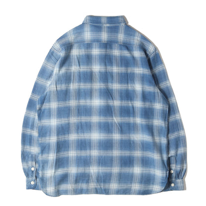 24SS インディゴ オンブレチェック フランネルシャツ(CLASSIC FIT INDIGO)