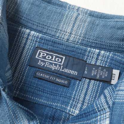 24SS インディゴ オンブレチェック フランネルシャツ(CLASSIC FIT INDIGO)
