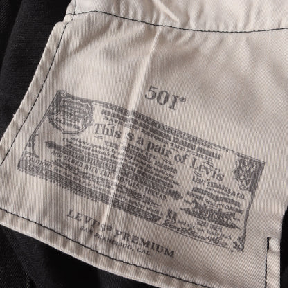 24AW EDIFICE別注 30周年記念 Big E ヴィンテージ加工 ブラック デニムパンツ(30th 501 DENIM PANTS BLACK)