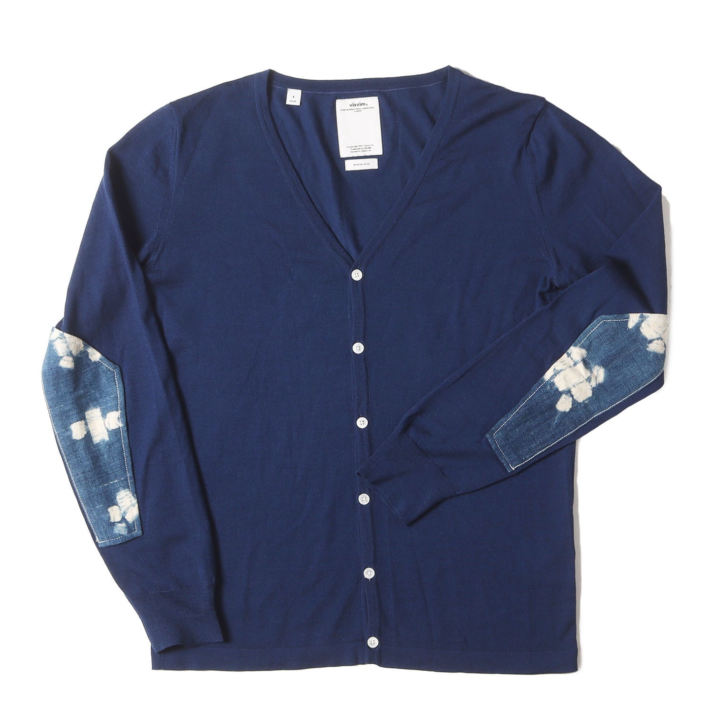 00s F.I.L限定 インディゴ エルボーパッチ ウールニット カーディガン(SELMER CARDIGAN KUBA)
