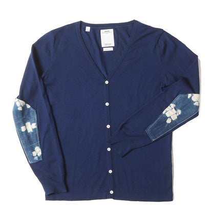 00s F.I.L限定 インディゴ エルボーパッチ ウールニット カーディガン(SELMER CARDIGAN KUBA)