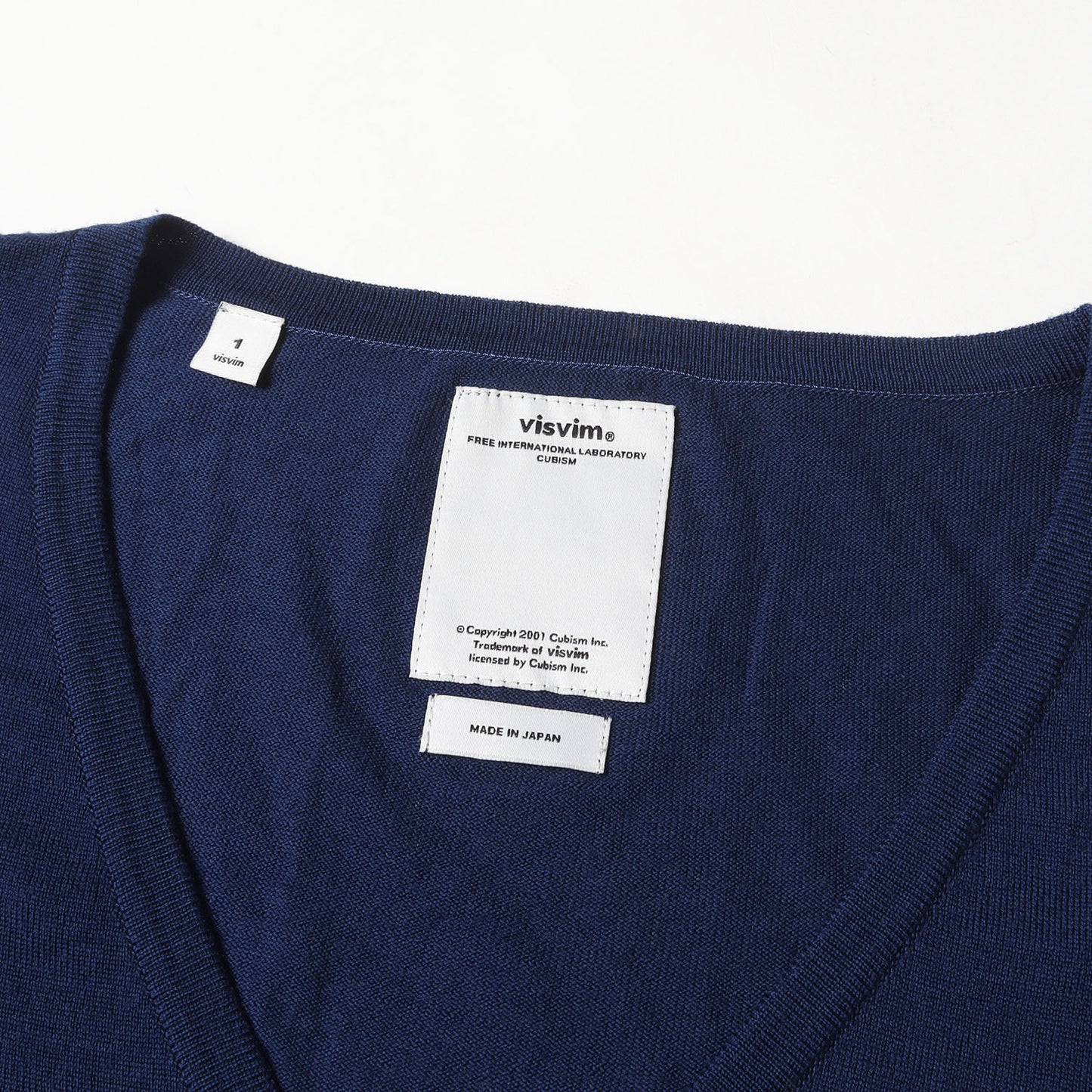 00s F.I.L限定 インディゴ エルボーパッチ ウールニット カーディガン(SELMER CARDIGAN KUBA)