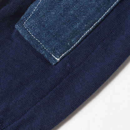 00s F.I.L限定 インディゴ エルボーパッチ ウールニット カーディガン(SELMER CARDIGAN KUBA)