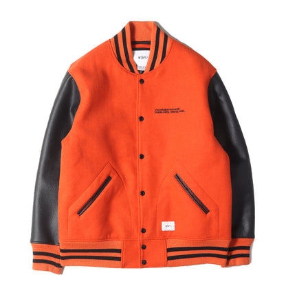 袖フェイクレザー メルトンウール スタジャン(CLUB / JACKET)