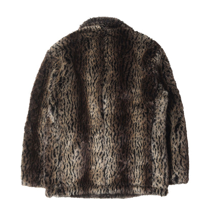 ×Schott レオパード柄 フェイクファー Pコート(Faux Fur Peacoat)