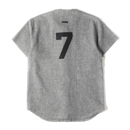 FGアップリケロゴ ウール ジップ ベースボールシャツ(SEVENTH COLLECTION)