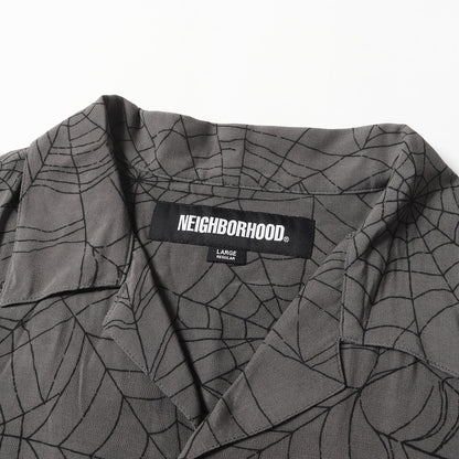 23SS スパイダーウェブ柄 レーヨン ハワイアンシャツ / アロハシャツ(SPIDERWEB HAWAIIAN SHIRT)