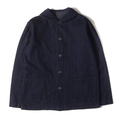 21SS U.S.NAVY ショールカラー デニム デッキジャケット / カバーオール(Lot 2142 USN DENIM DECK JACKET)