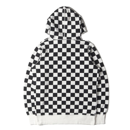 チェッカーフラッグ柄 スモールBOXロゴ スウェットパーカー(Checked Hoodie)