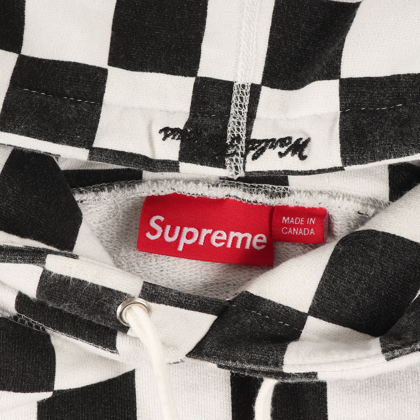 チェッカーフラッグ柄 スモールBOXロゴ スウェットパーカー(Checked Hoodie)