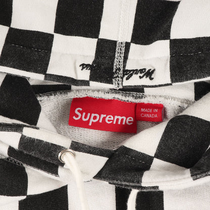 チェッカーフラッグ柄 スモールBOXロゴ スウェットパーカー(Checked Hoodie)